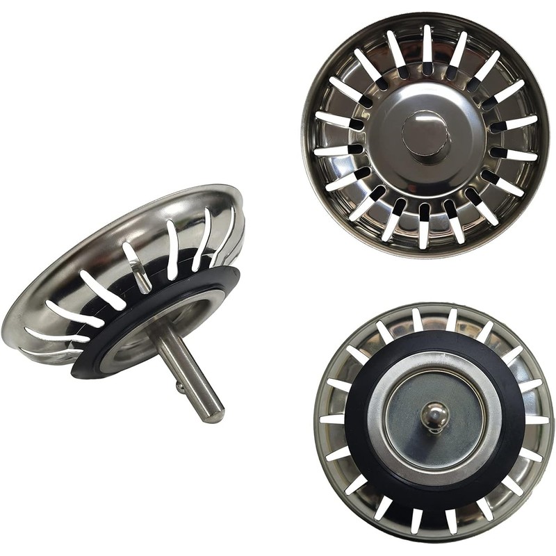 AONAT 2PCS Sink Strainer Plug,Kitchen Sink Stainless Steel Thicken Strainer