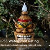 Tiki Head - Estatua de luz solar para exteriores, luces