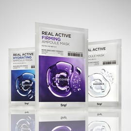 SNP Real Active Firming Ampoule Mask Pack 10 sheets Moisture Whitening Elasticity Moisturizing Nutrition / Snp 리얼 액티브 퍼밍 앰플 마스크팩 10매 수분 미백 탄력 보습 영양