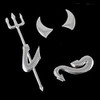 Liseng 3D Chrome Silver Car Sticker Devil Emblem