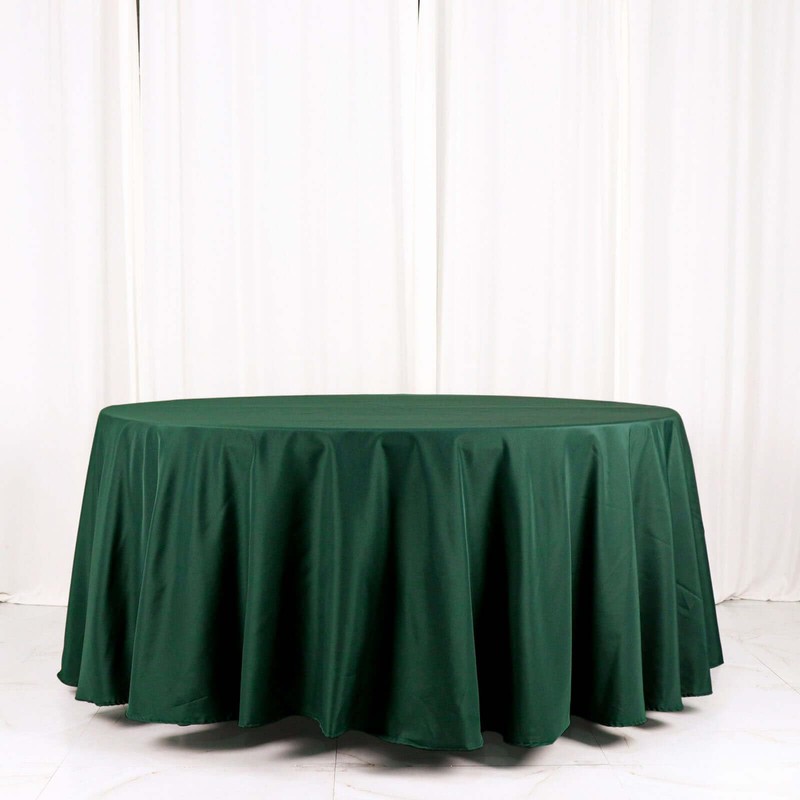 Tableclothsfactory 120" Hunter Green Emerald Green Polyester Round Tablecloth