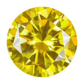 Letmexc Loose Vivi Yellow 8 Hearts & Arrows Moissanite Gemstone Replacement Diamond VVS1 Excellent Round Brilliant Cut with GRA Report for Custom Jewelry (0.50)