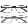 GOGELAS 2 Pack Bifocal Reading Glasses for Men, Blue Light