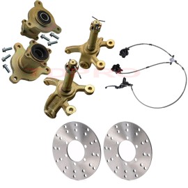 Unbranded Hydraulic Twin Front Brake Kit Steering Spindle Wheel Hub ATV Quad GoKart Taotao