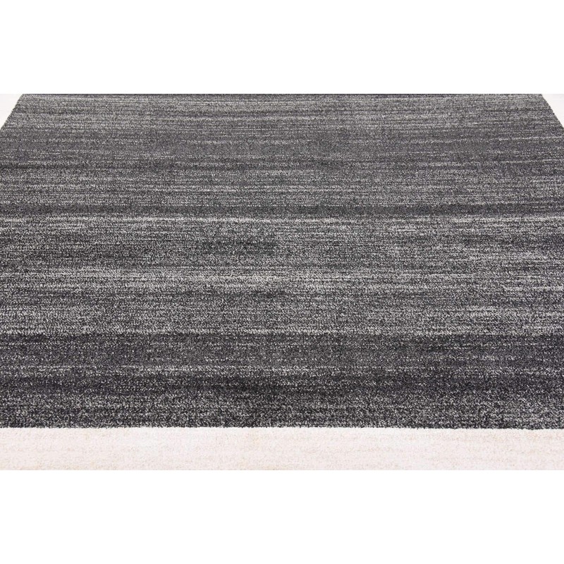 Unique Loom Del Mar Collection Contemporary Transitional Black Square Rug