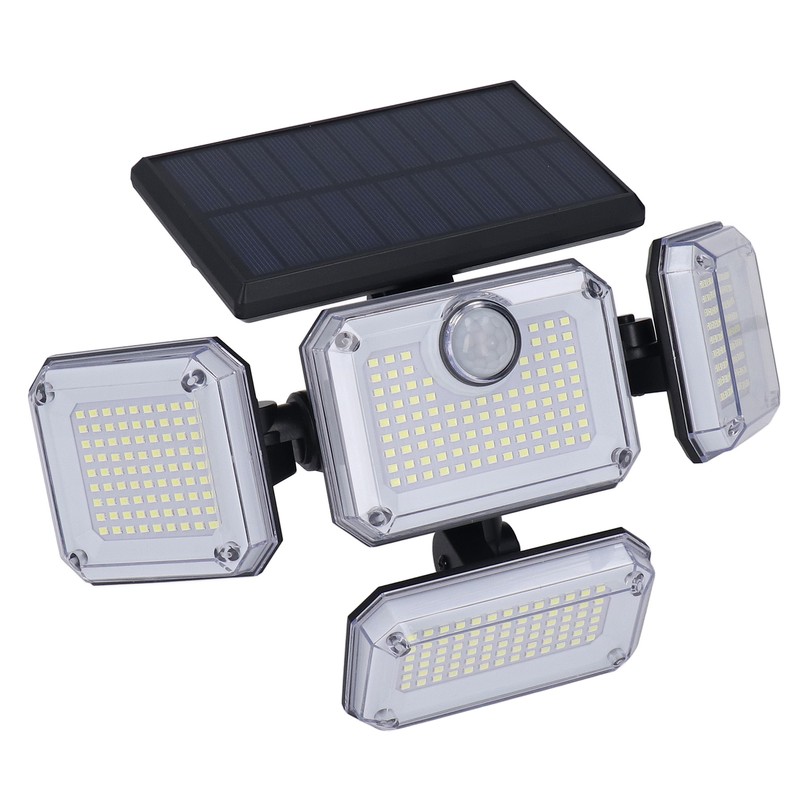 Solar Outdoor Street Light 4 Rotating Head Flexible Foldable IP64