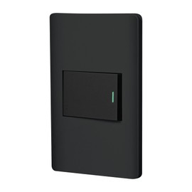 Volteck PA-APSE15-LN, Placa armada negra 1 interruptor sencillo línea Lisboa