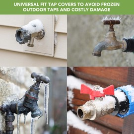 BLOSTM Outdoor Tap Cover 2 Pack - Outside Tap Jacket Made of Durable, Weatherproof Plastic, Universal Garden Tap Cover For Outside Tap Frost Protection in Winter, Tap Insulation Jacket (Black) - 2 PCS