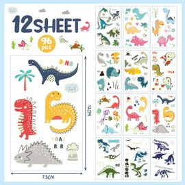 100 Stück Dino Tattoo Kinder Jungen, Dinosaurier Spielzeug Leuchttattoos Kinder, Temporäre Tattoos für Kinder, Dino Geburtstag Deko Party Mitgebsel Kindergeburtstag Dino Spielzeug Junge