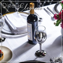 Vikko Décor Siver Ombre Wine Glasses: 11.5 Ounce Fancy Wine Glasses With Stem for Red and White Wine – Thick and Durable – Dishwasher Safe Goblets – Great Gift Idea – Set of 6 Decorative Wine Glasses