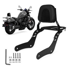 PSLER Sissy Bar Backrest for Rebel 1100 - Motorcycle Detachable Passenger Rear Sissy Bar Backrest with Luggage Rack for Rebel CMX1100 Rebel 1100 DCT ABS 2021 2022 2023 2024