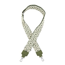 axy Shoulder Strap 4 cm Wide Adjustable Bag Strap for Handbags with Aztec Pattern Replacement Change Shoulder Strap Replacement Strap for Women Bags (Green-White), green-white