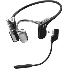AVIOT WB-E1M Bone Conduction Headset, Includes Bloom Microphone, Running, Earbuds, Hard Earphones, Built-in BA Driver, Bluetooth 5.2, IPX5 Waterproof, Type C Charging, 12 Hours of Playback,