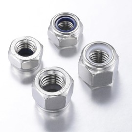 Wensilon(100pcs) M4 Self Clinching Nuts 304 Stainless Steel Self-Lock Nylon Inserted Hex Lock Nuts