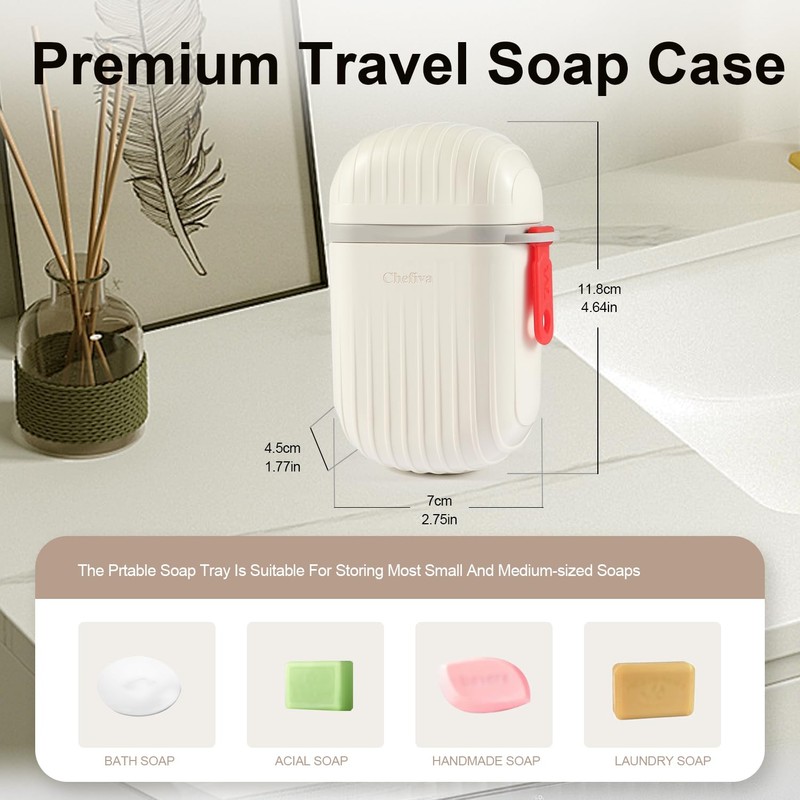 Chefiva Leakproof & Waterproof Travel Soap Case with Lid -