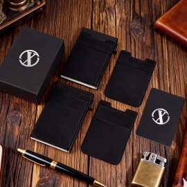 2+2 Cartera de Hombre Cuero PU con Protección RFID Anti‑Skimming, Billetera Delgada Gran Capacidad, Tarjetero Elegante para Oficina, Uso Diario y Regalo Ideal para Día del Padre