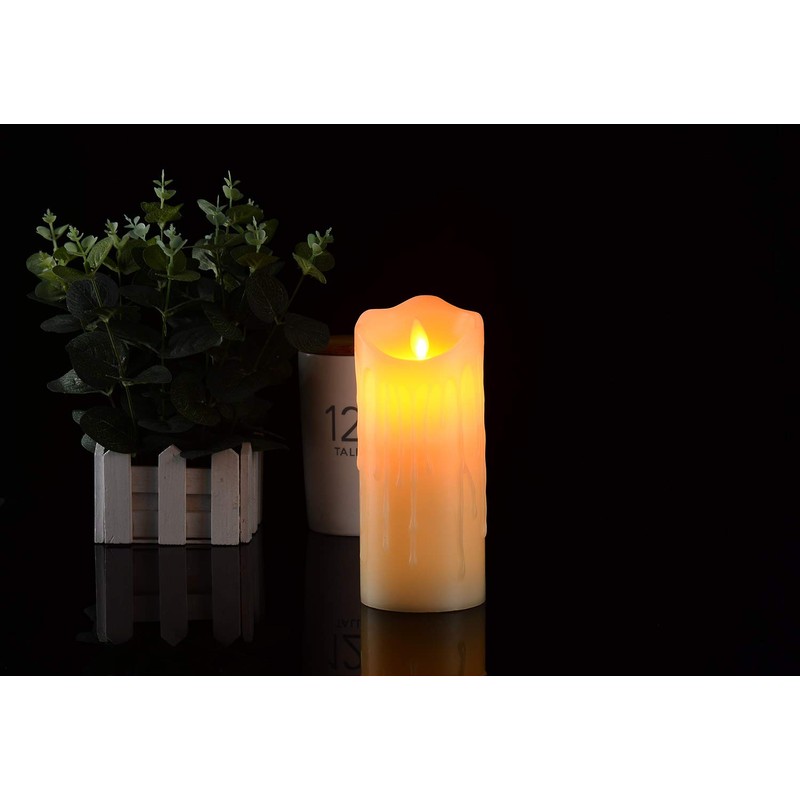 Flameless Candles with 10 Key Remote Timer Flickering Tear Wave
