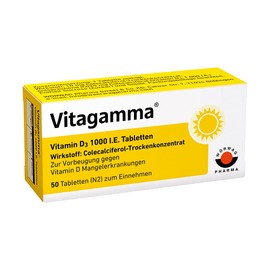 Vitagamma Vitamin D3 1,000 IU: Solar Power for Your Health, to Prevent Vitamin D Deficiency Disease*, 50 Tablets