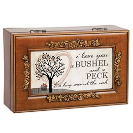 Cottage Garden Love You a Bushel and a Peck Rosewood Jewelry Music Box Plays You Light Up My Life
