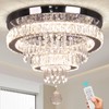 Finktonglan 16" Crystal Ceiling Light, Modern Crystal Chandeliers with Remote