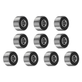 sourcing map 10pcs 693-2RS Bearing 3x8x4mm, Chrome Steel Double Rubber Seals Miniature Bearing, Lubricated Deep Groove Ball Bearings, P6 (ABEC 3)