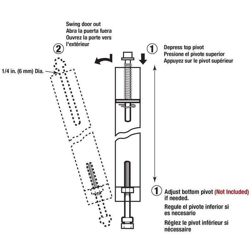 Prime-Line N 6729 5-5/8 In., Bi-Fold Door Top Guide Rod,