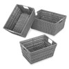 Whitmor Rattique Storage Baskets - Grey (3 Piece Set)