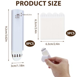 8 Stück Sägezahn-Bildaufhänger mit 12 großen abnehmbaren Klebestreifen, Bildaufhänger Set für Sägezahn und Drahtrahmen, Beschädigungsfreie und Robuste Bildaufhängehaken ohne Nägel