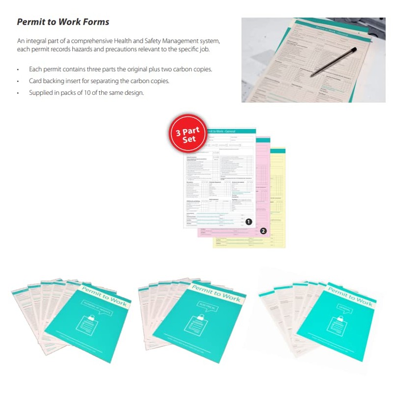 Hot Work Permit To Work Forms 3 Parts - Original/2