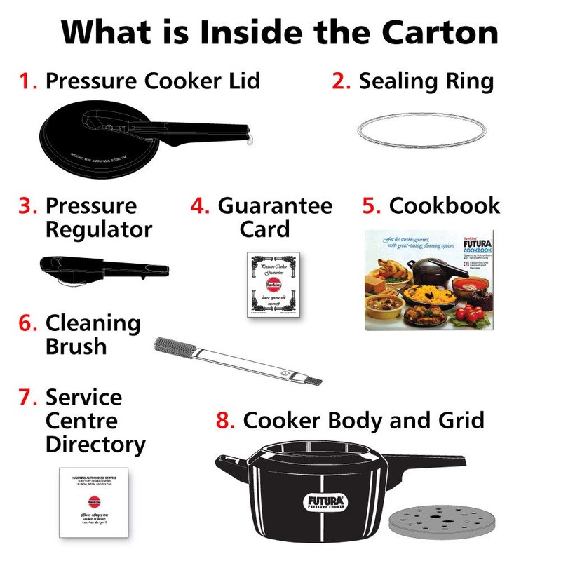 Futura 5-Litre Hard Anodized Induction Compatible Pressure Cooker, Small, Black