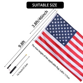 Boliyoooki 9.8ft Telescopic Flag Pole,Stainless Steel Handheld Portable Extendable Retractable Flagpole with Anti-Slip Grip,Clips,Whistle,Collapsible Telescoping Flag Pole Pointer for Tour Guide,Festival (Black)