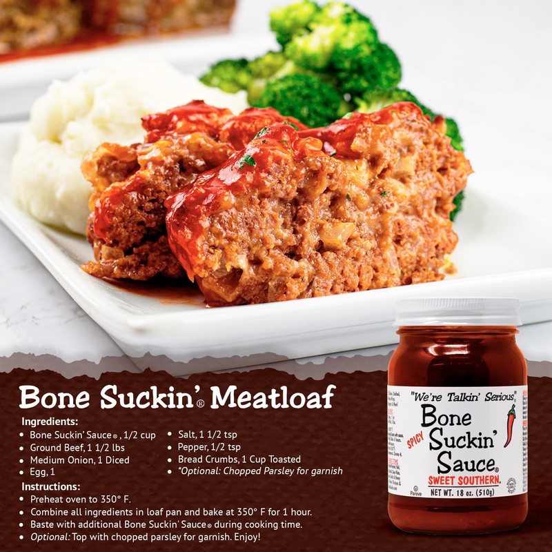 Bone Suckin' Sauce Sweet Southern Spicy BBQ Sauce, Gluten-Free, Non-GMO,