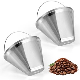 Reusable Cone Coffee Filters 4，304 Stainless Steel Permanent Coffee Filter，Permanent Filter for Ninja Coffee Maker, 2Pcs Permanent Cone Filter 4