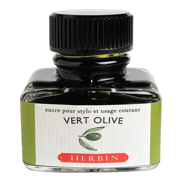 J. Herbin Fountain Pen Ink - 30 ml Bottled - Vert Olive