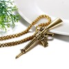 JewelryWe Jewellery Men's Necklace, Stainless Steel Army Rifle Pistol Gun