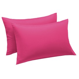 Aspire Homeware Pillow Cases 2 Pack – 100% Brushed Microfiber Pink Pillowcases Super Soft Envelope Closure Pillow Cover (50x75cm)
