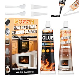 ROFPM High Heat Silicone Glue Clear and Black, 100ml Heat Resistant Sealant