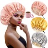 Gorro de Seda para Dormir Ajustable 3 Piezas, Gorro para