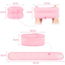 12Pack Face Wash Wrist Bands Headband Set KINGTLE Makeup Skincare Headband, Absorbent Wrist Wash Towel Bands,Spa Headband and Wristband Set for Women
