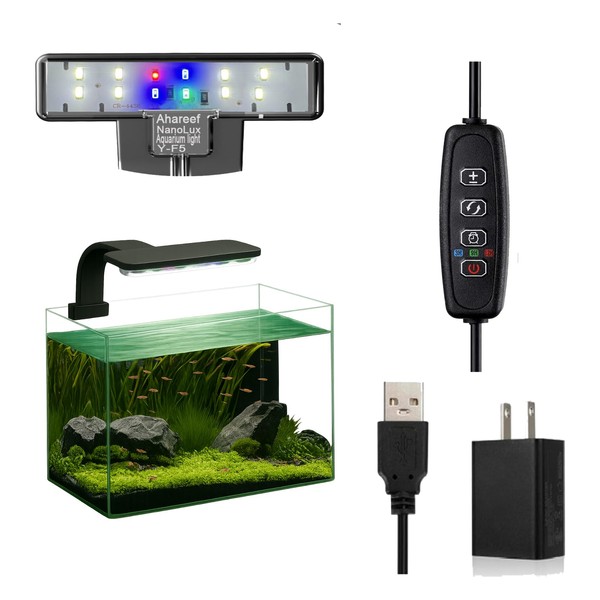 Ahareef 5W Clip-On LED Aquarium Light, Full Spectrum Fish Tank
