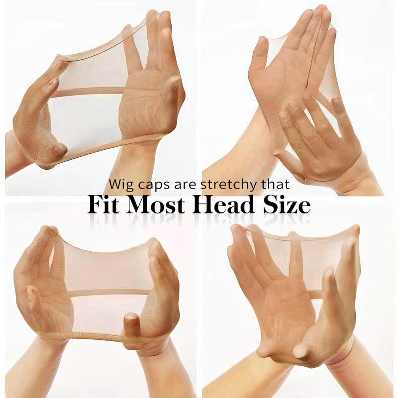 Tinashe Invisable HD Wig Cap,4PCS High Breathable Ultra-thin Stretchy Bald
