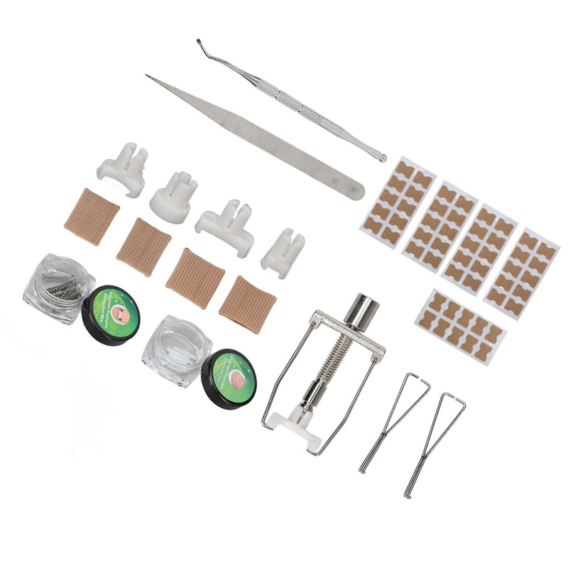 Ingrown Toenail Lifter Set Toenail Patch Sleeves Tweezers Stainless Steel