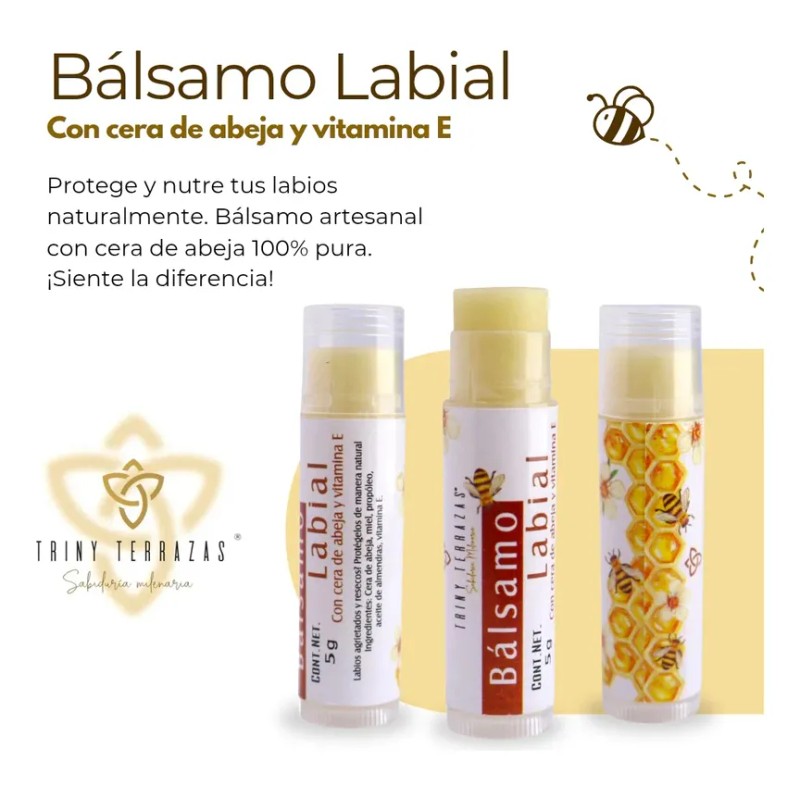 Bálsamo Labial Hidratante Con Cera Y Miel De Abeja 2