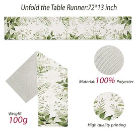 Wedding Table Runner for Romantic Wedding Party Bridal Shower Engagement Banquet Stuff Spring Floral Valentine's Day Kitchen Dining Table Decor 13x72 inch