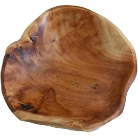 MIATTCLD Natural Wooden Fruit Bowl, Natural Wooden Salad Bowl, Handmade Decorative Bowl, Irregular Creative Fruit Serving Bowl, Decorative Bowl for Fruit Salads, Snack, Key Decor (30 - 34 cm)