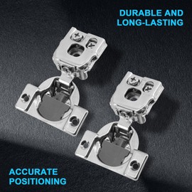 Redunest 1 Inch Overlay Soft Close Cabinet Hinges, 2 Pack Slow Soft Close Hinges for Kitchen Cabinets Satin Nickel Hidden Self Closing Kitchen Cabinet Hinges for Cupboard, Silver