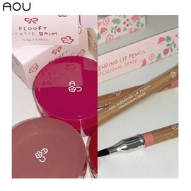AOU Blending Lip Pencil + Matte Balm Set 2items, Lip Pencil#$%Lip Balm:04 Cement/Iron-02 Fallen Leaf Balm