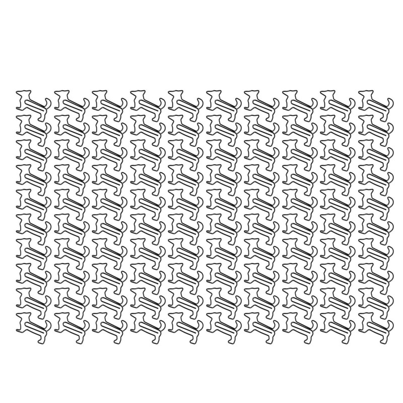 100pcs Dog Shape Paper Clips Creatively Cute Plated Metal Bookmark