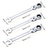 sourcing map 3pcs Flex-Head Ratcheting Wrench 10/11/12mm 180° Rotating Head