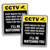 2 x 20cm Tall Funny CCTV Sign Vinyl Stickers -